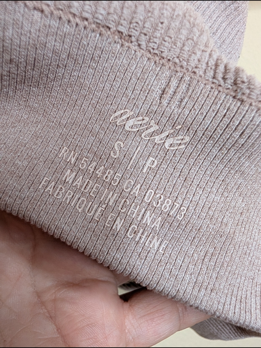 Aerie Ribbed Racerback Bralette Taupe Small - Picture 4 of 4